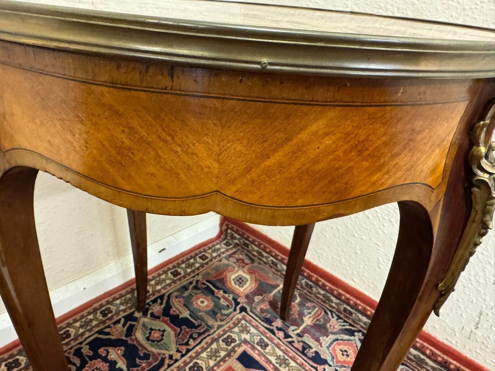 Furniture Outstanding Quality French Kingwood Marble Top Centre Table Circa 1950 photo