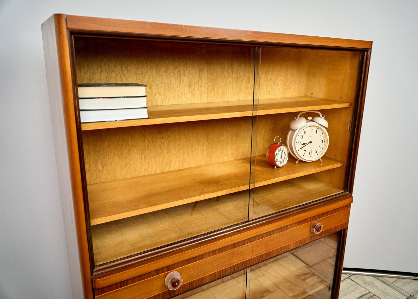 Art Deco Bookshelf, 1960s, Czechoslovakia photo vintage