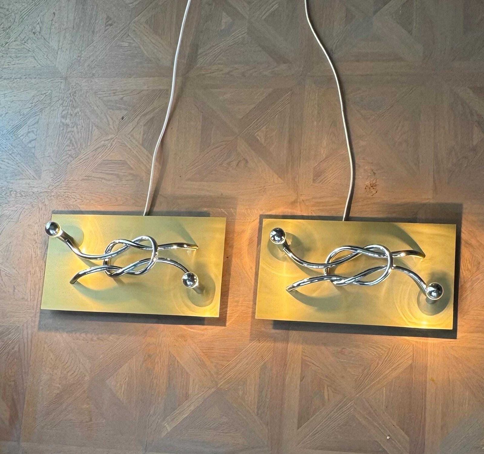 Italian 'Reef Knot' Wall Sconces   Giacomo Benevelli For Missaglia photo for sale