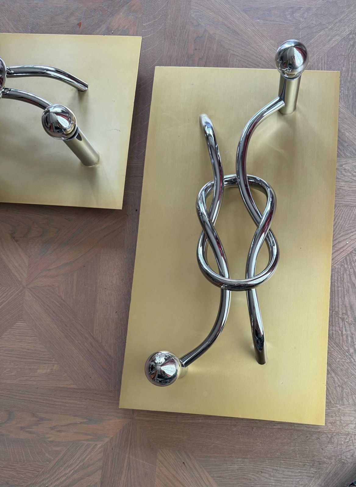 Italian 'Reef Knot' Wall Sconces   Giacomo Benevelli For Missaglia photo vinterior