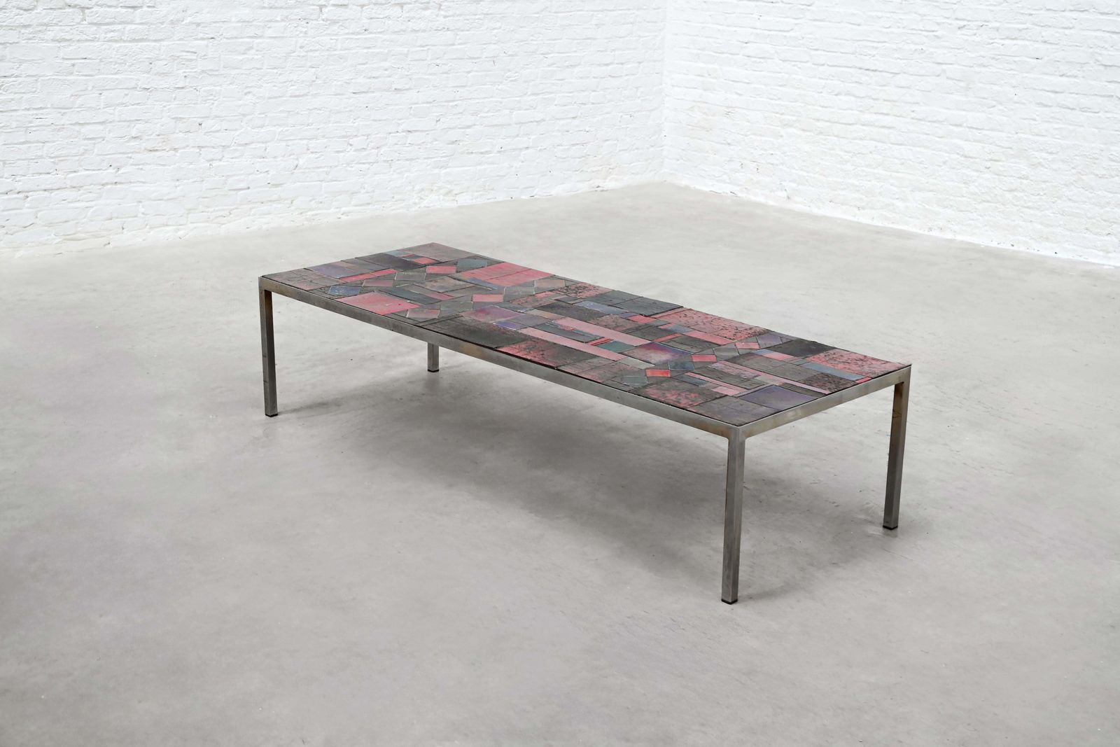 Large Ceramic Tile Coffee Table By Pia Manu, Handcrafted, Belgium 1960's photo furniture