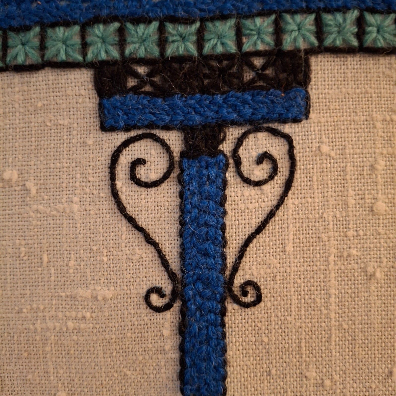 photo buy Fab Vintage Needlework Textile Embroidery Crewel Penelope Bright Fruit Basket