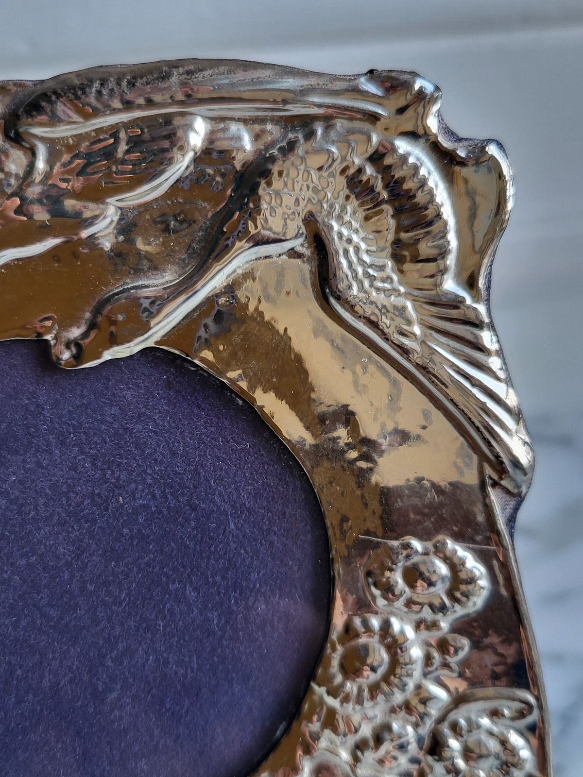 Elegant Viennese Art Nouveau Portrait Picture Frame With Swans photo 225.0