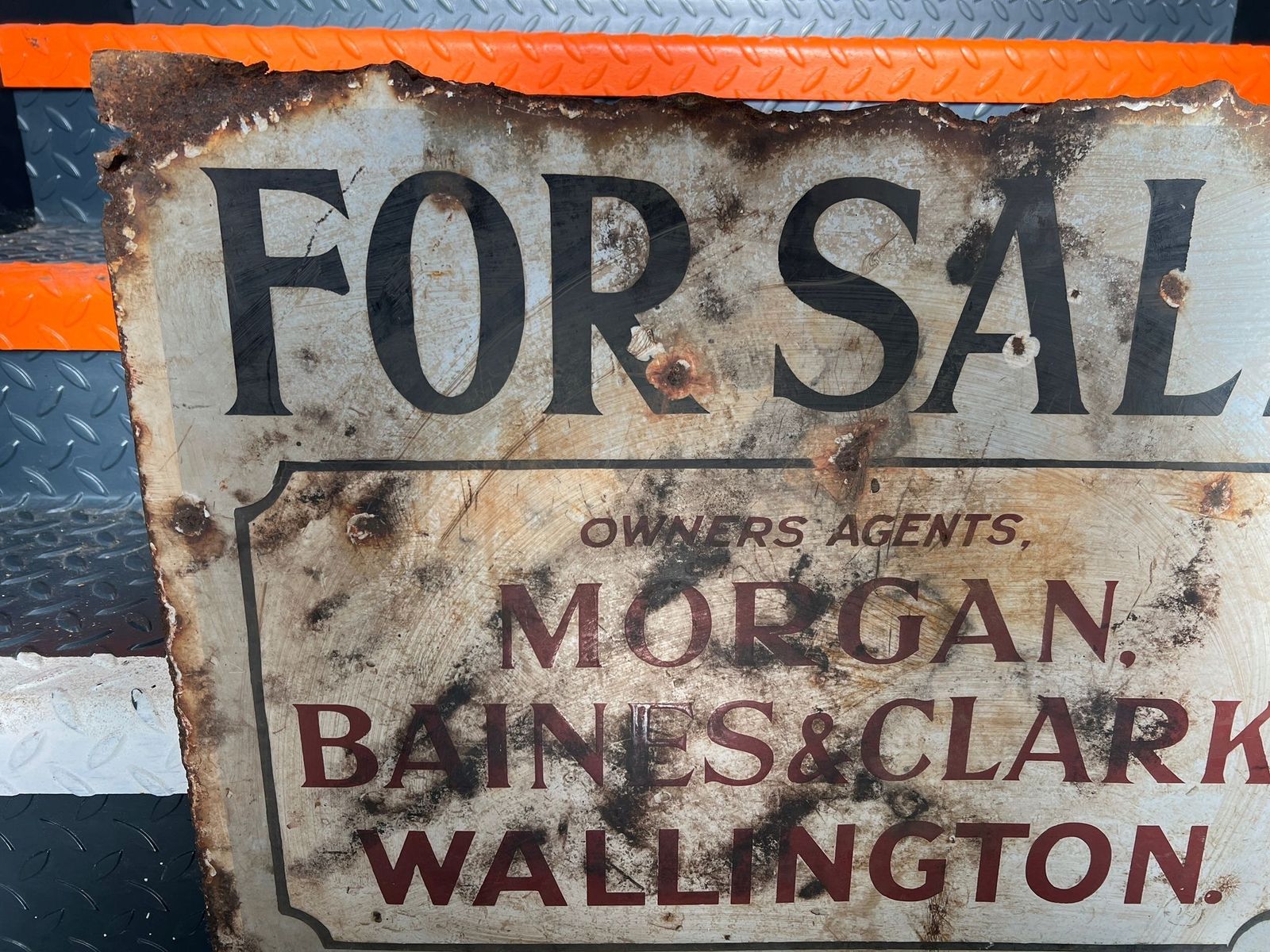 Vintage Enamel Estate Agents Sign photo for sale