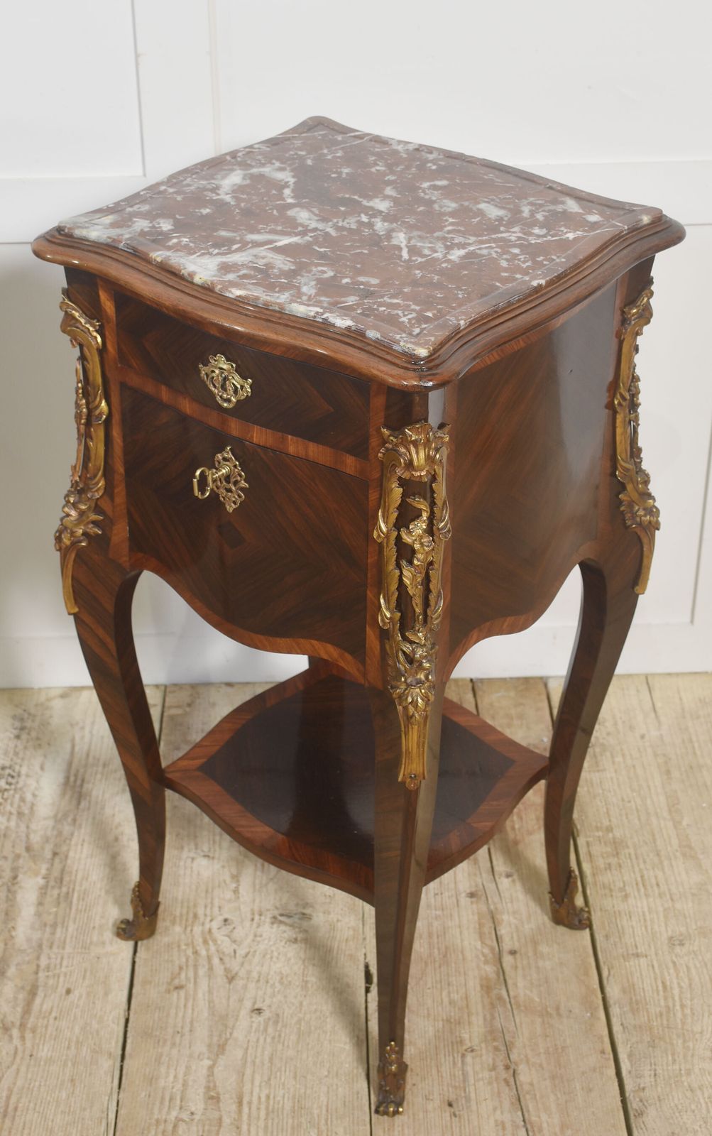 Pair Of Louis XV–Style Marble Top Bedside Cabinets photo Furniture