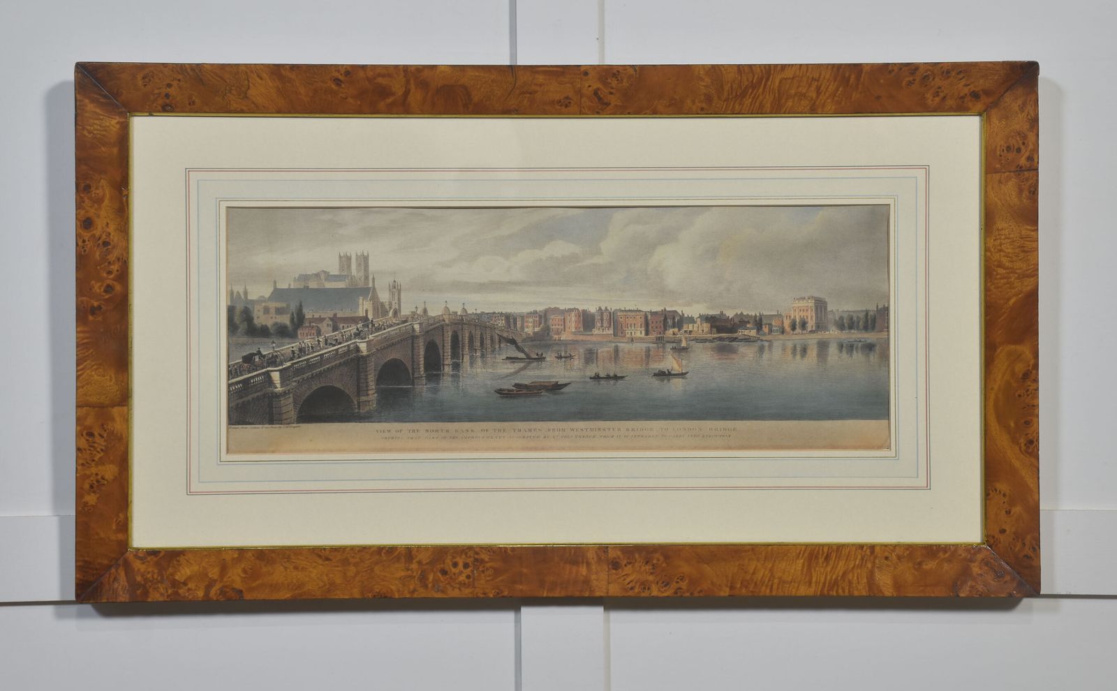 Art Set Of Six Framed Coloured Prints Of Views Of The River Thames photo