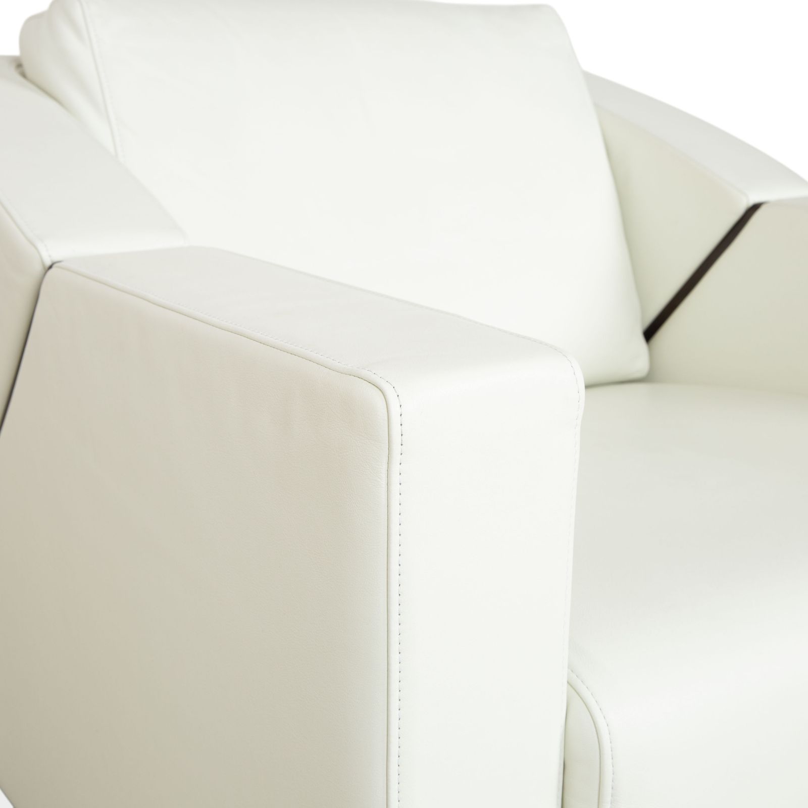 Fauteuil Rolf Benz 350 en cuir blanc crème photo 1676.0