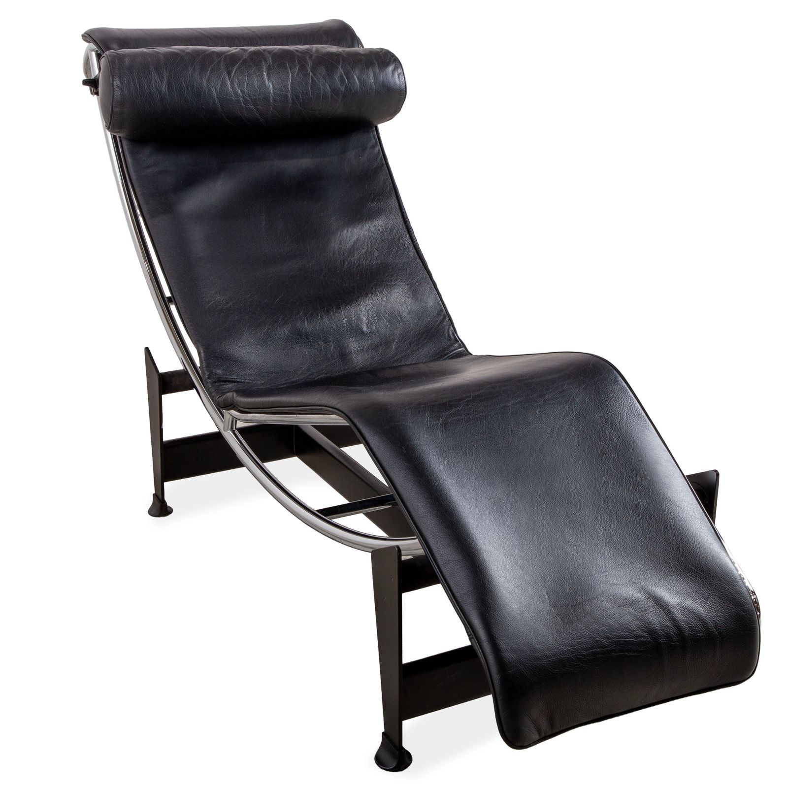 Cassina Le Corbusier Lc 4 Leather Chaise Lounge Black Bauhaus
