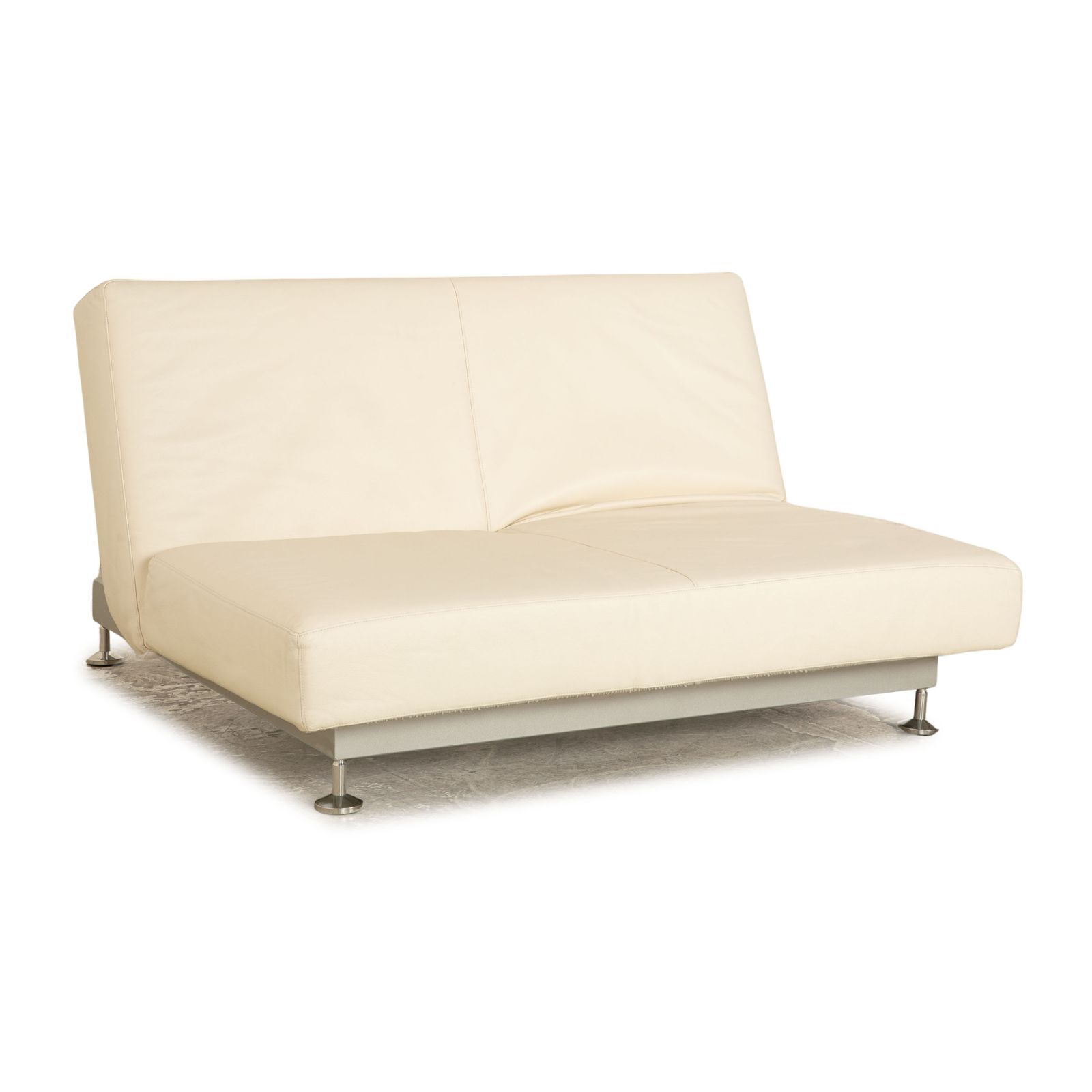 photo furniture Edra Damier Leather Two Seater Cream Sofa Manual Function Sleep Function