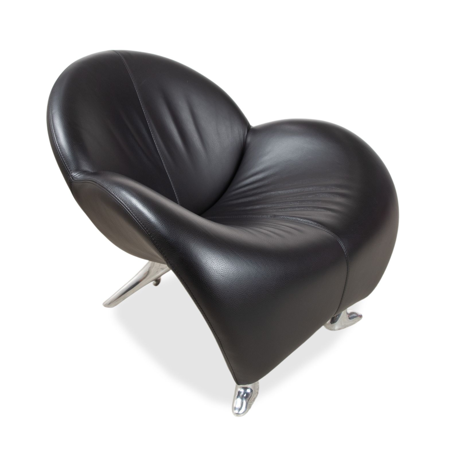Leolux Papageno Leren Fauteuil Zwart