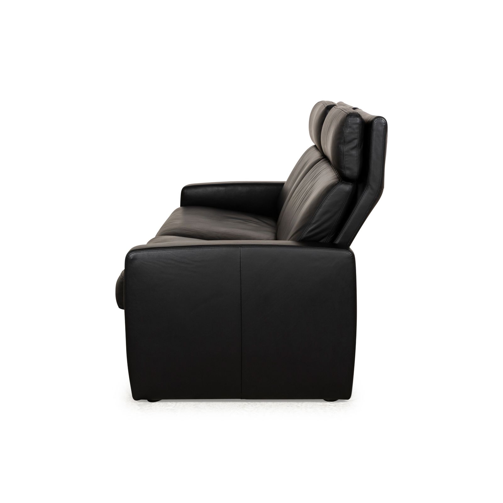 Mobilier Canapé 3 places Erpo Just Relax en cuir noir, à fonction manuelle photo