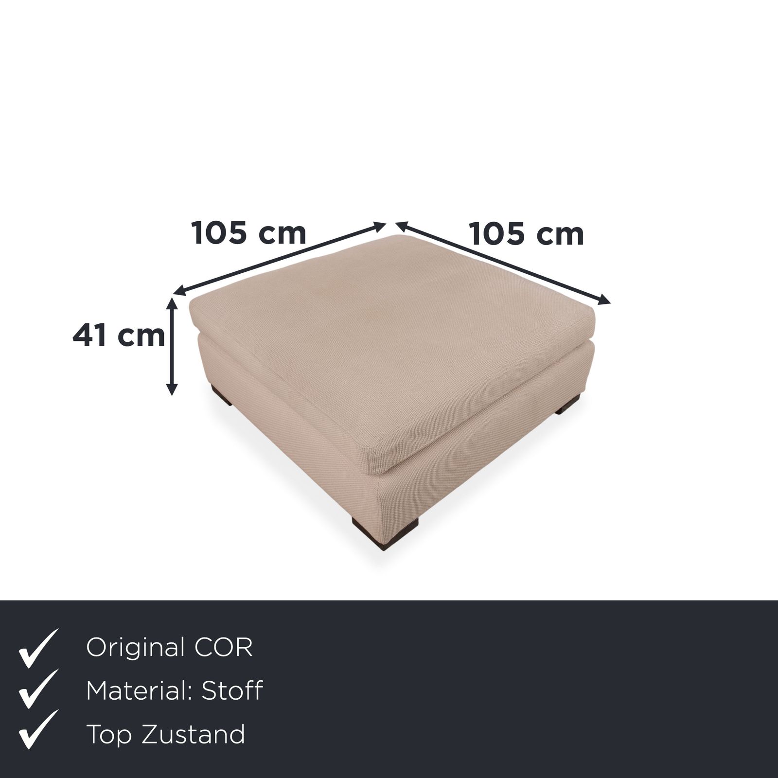 Cor Conseta Fabric Stool Cream photo furniture