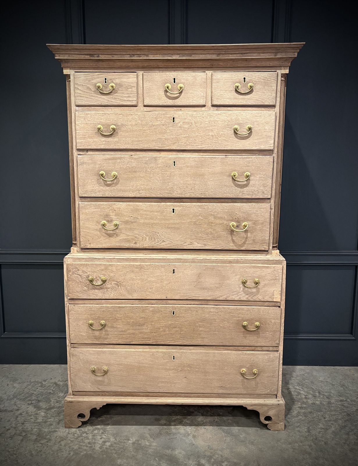 Georgian Bleached Oak Chest On Chest photo furniture