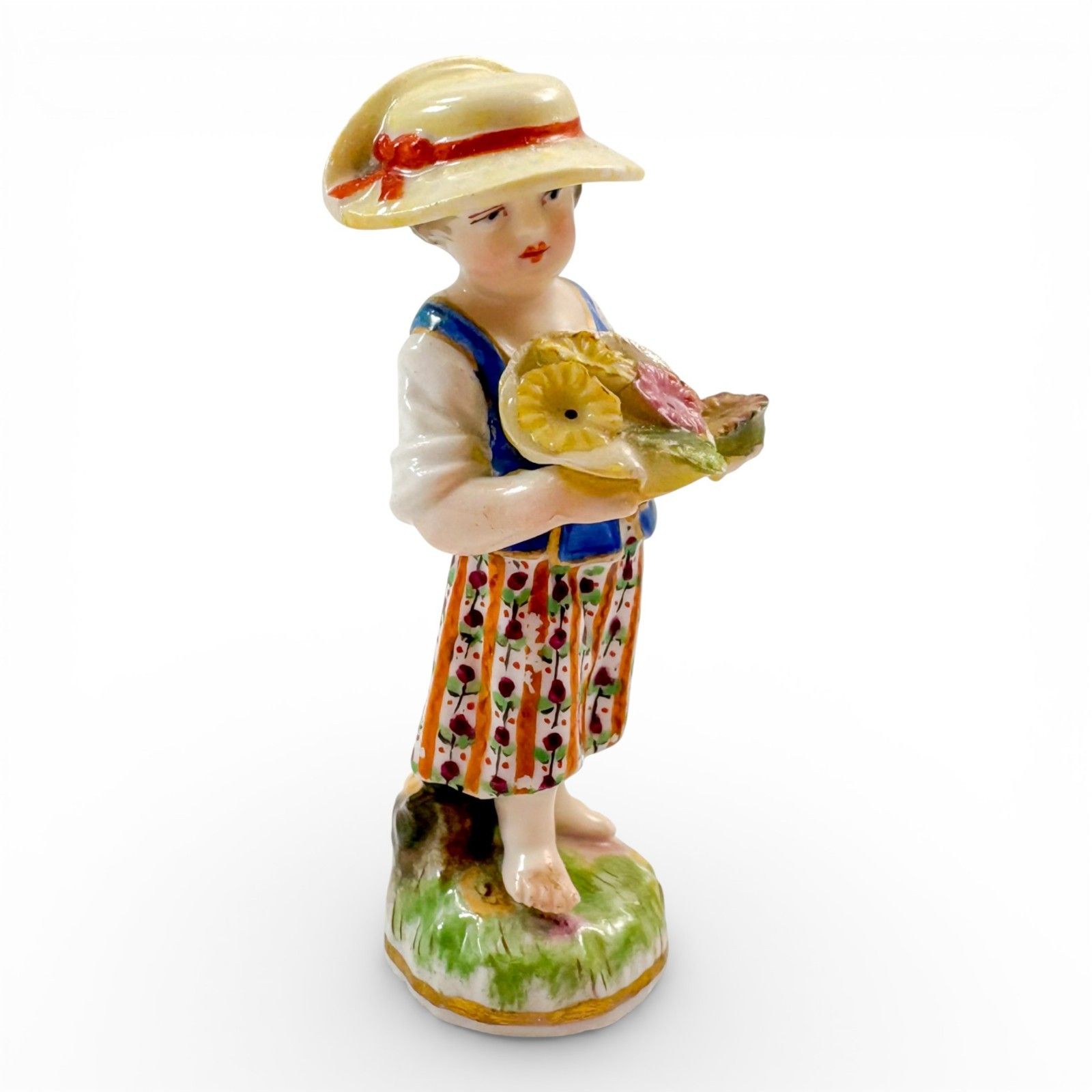 Early 19th Century Kpm Berlin Porcelain Female Flower Seller Figurine C.1820