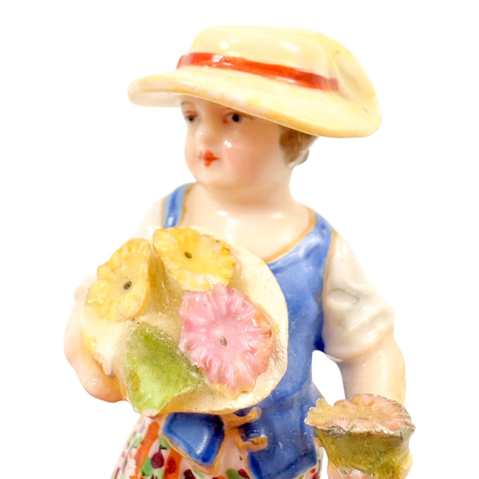 Early 19th Century Kpm Berlin Porcelain Female Flower Seller Figurine C.1820 photo vintage