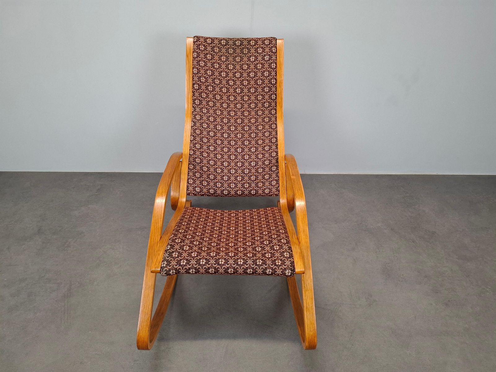 photo buy 1930s Art Deco Czechoslovak Bentwood Rocking Chair With Original Upholstery