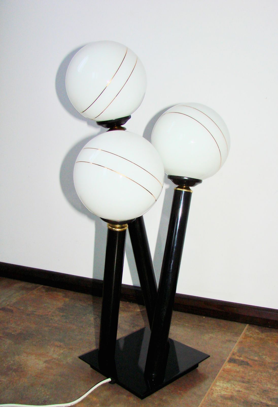 Modern Floor Lamp From The 1980s/1990s – Metal And Glass, 3 Spheres photo buy