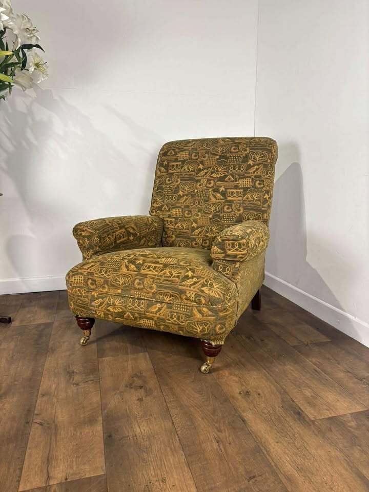 Antique Style Green Armchair, Late 20th Century photo for sale