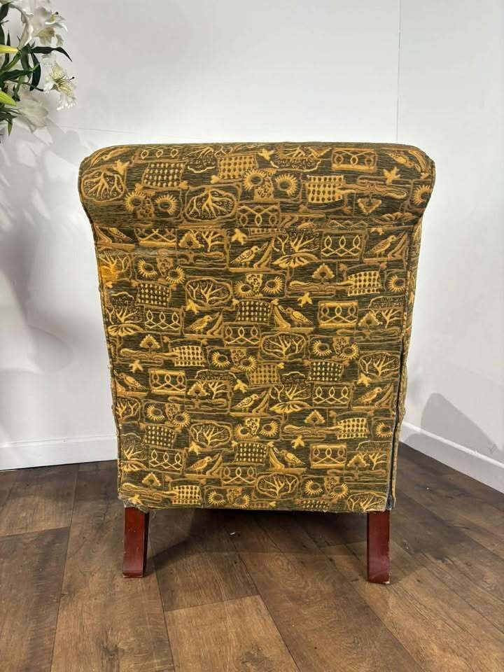 Antique Style Green Armchair, Late 20th Century photo vintage