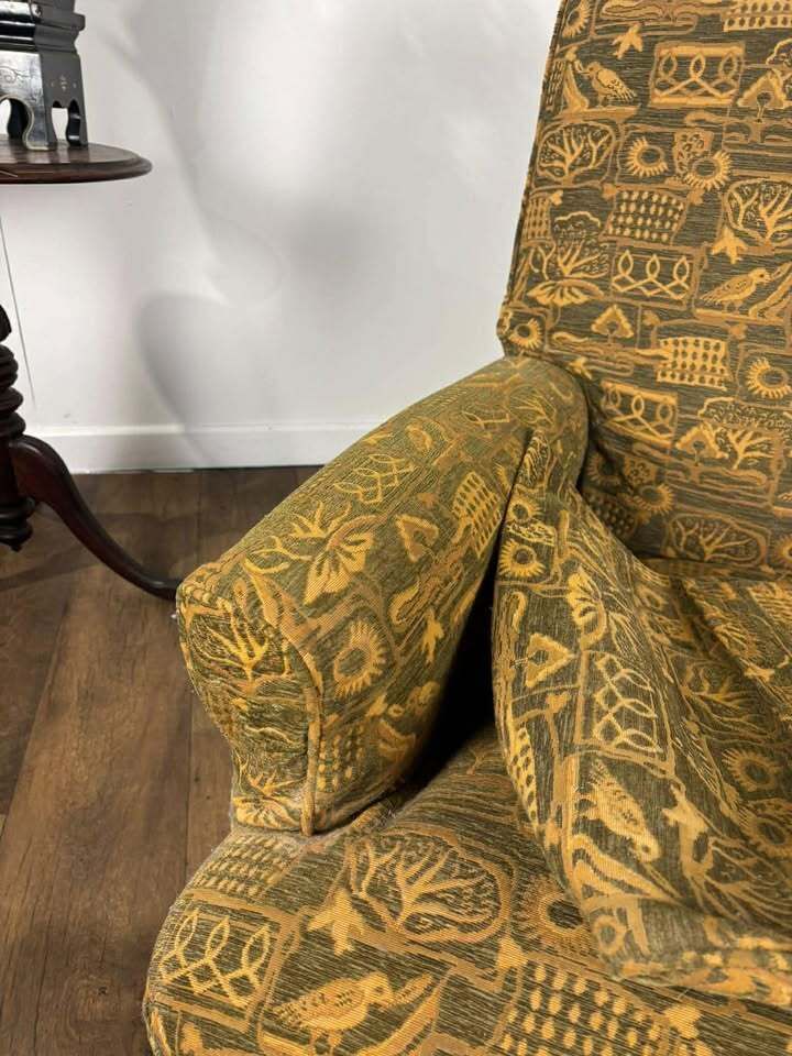 photo furniture Antique Style Green Armchair, Late 20th Century
