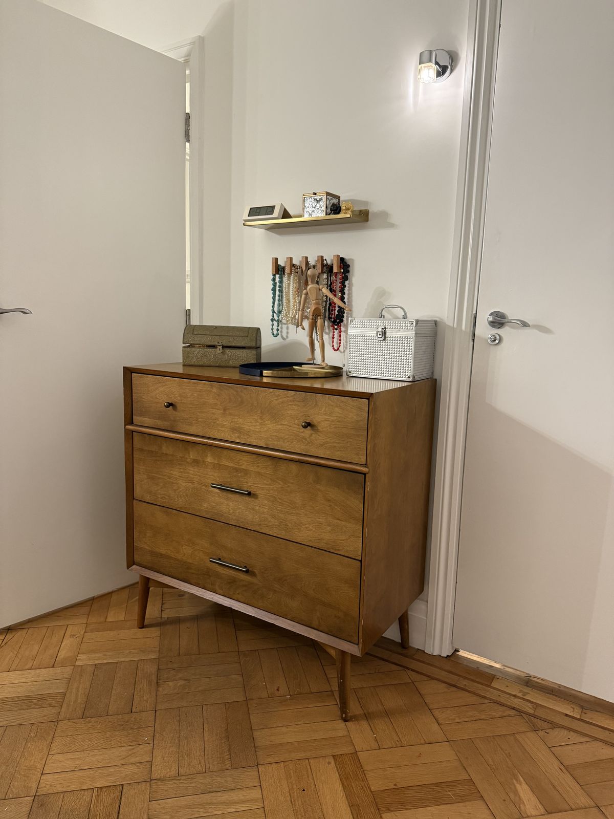 photo for sale Mid Century Solid Wood 3 Drawer Chest – Excellent Condition