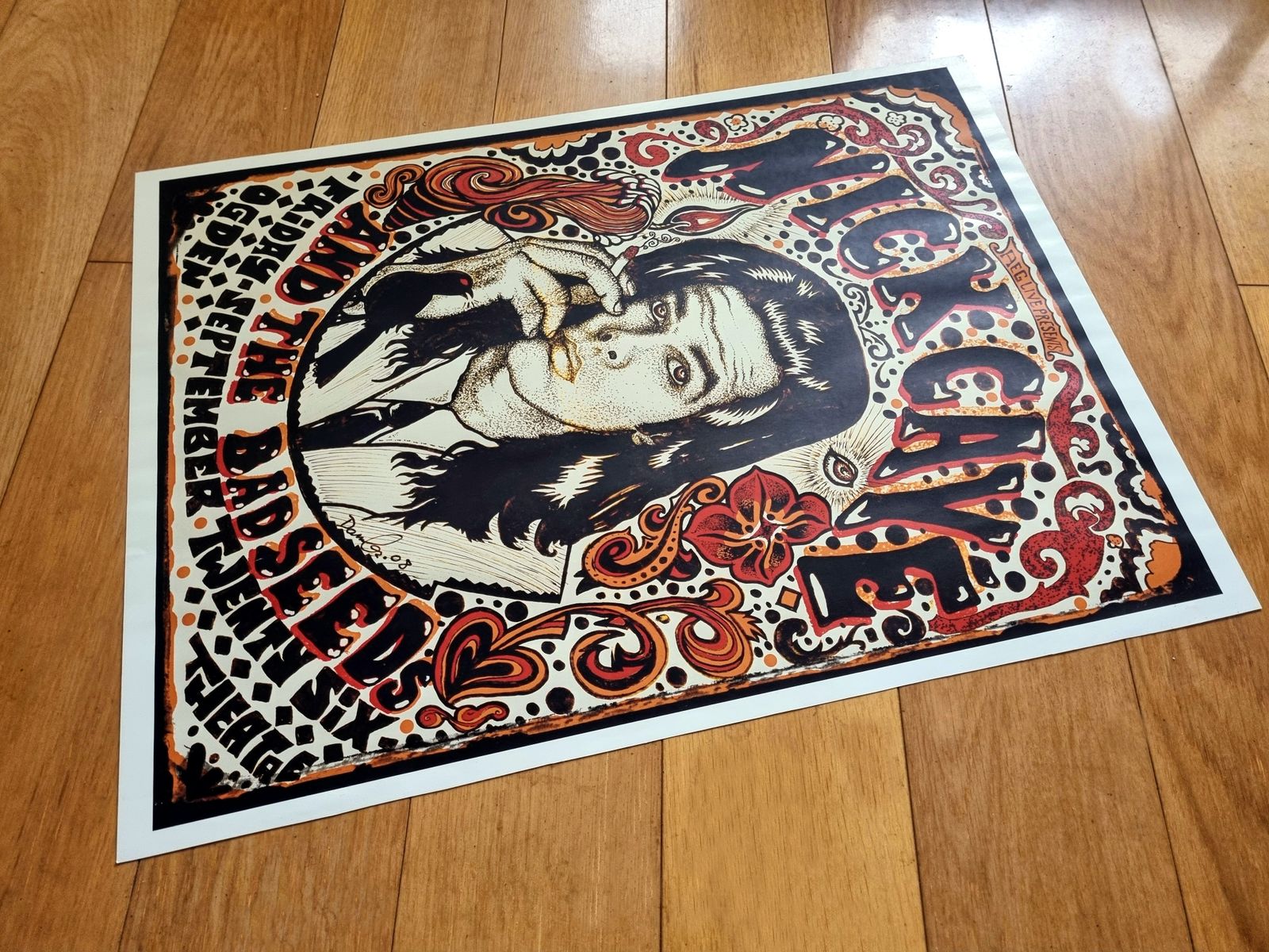 Concert Gig Poster Art, Nick Cave And The Bad Seeds, Limited Edition Boulder Show Print, 2000s Rock Memorabilia photo furniture