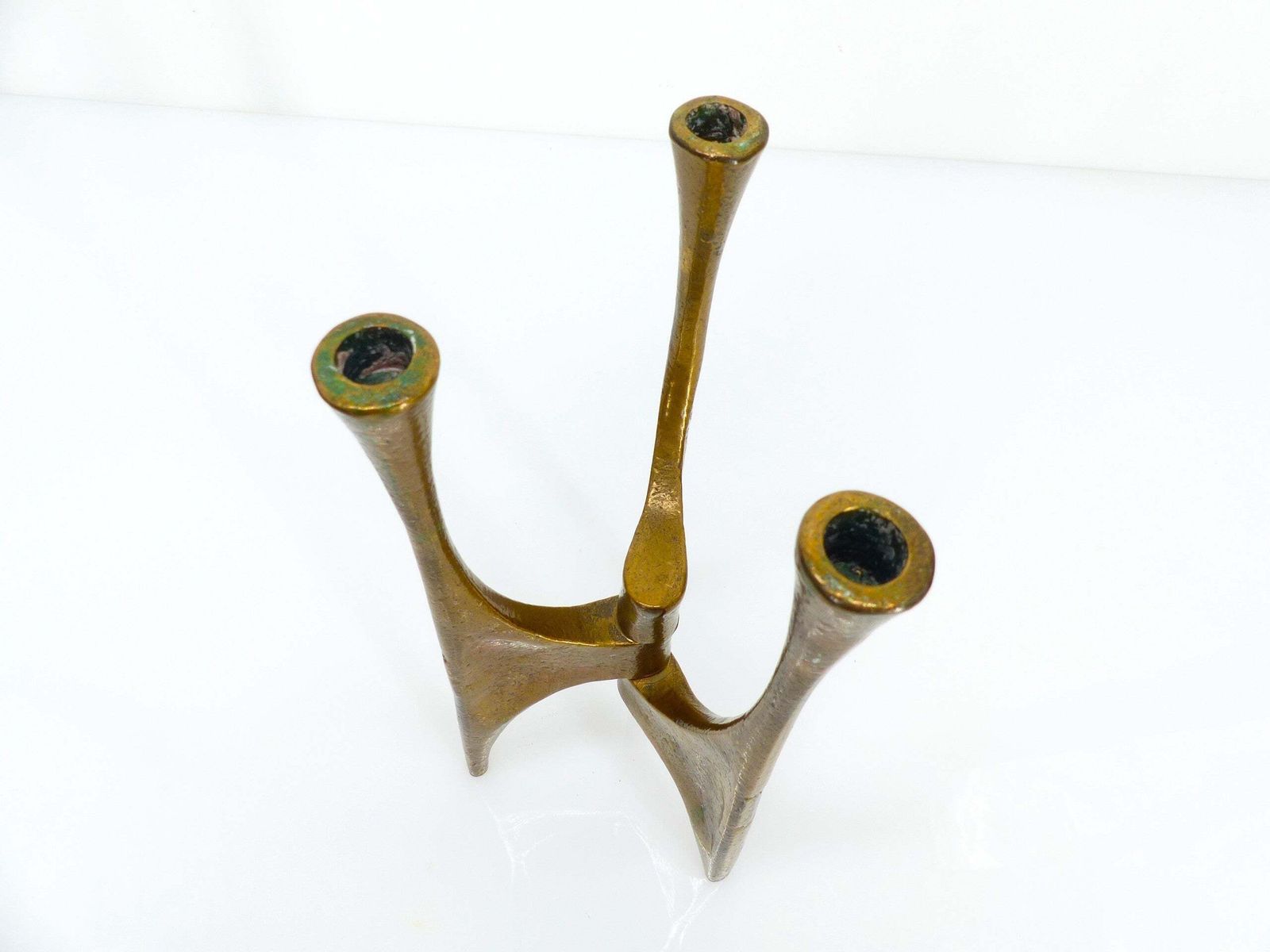 Brutalist Tripod Chandelier In Bronze, Michael Harjes, Germany, Circa 1960 photo buy