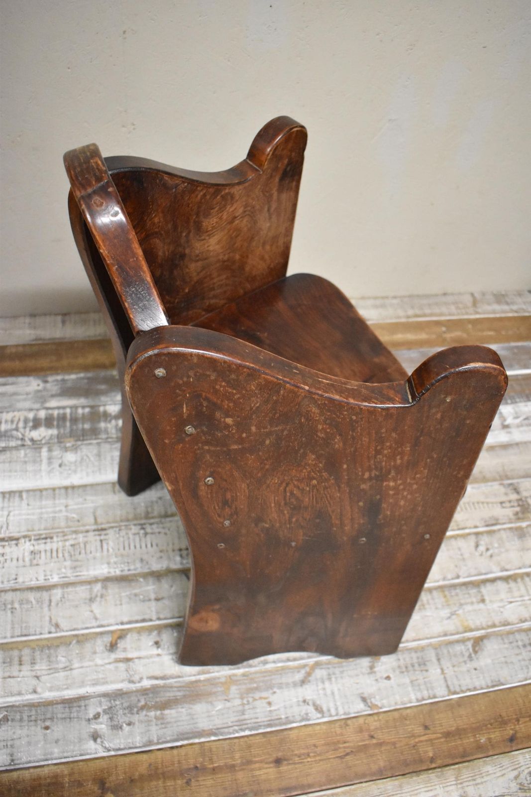 photo for sale Antique Arts & Crafts Elm Hall Chair   Pew