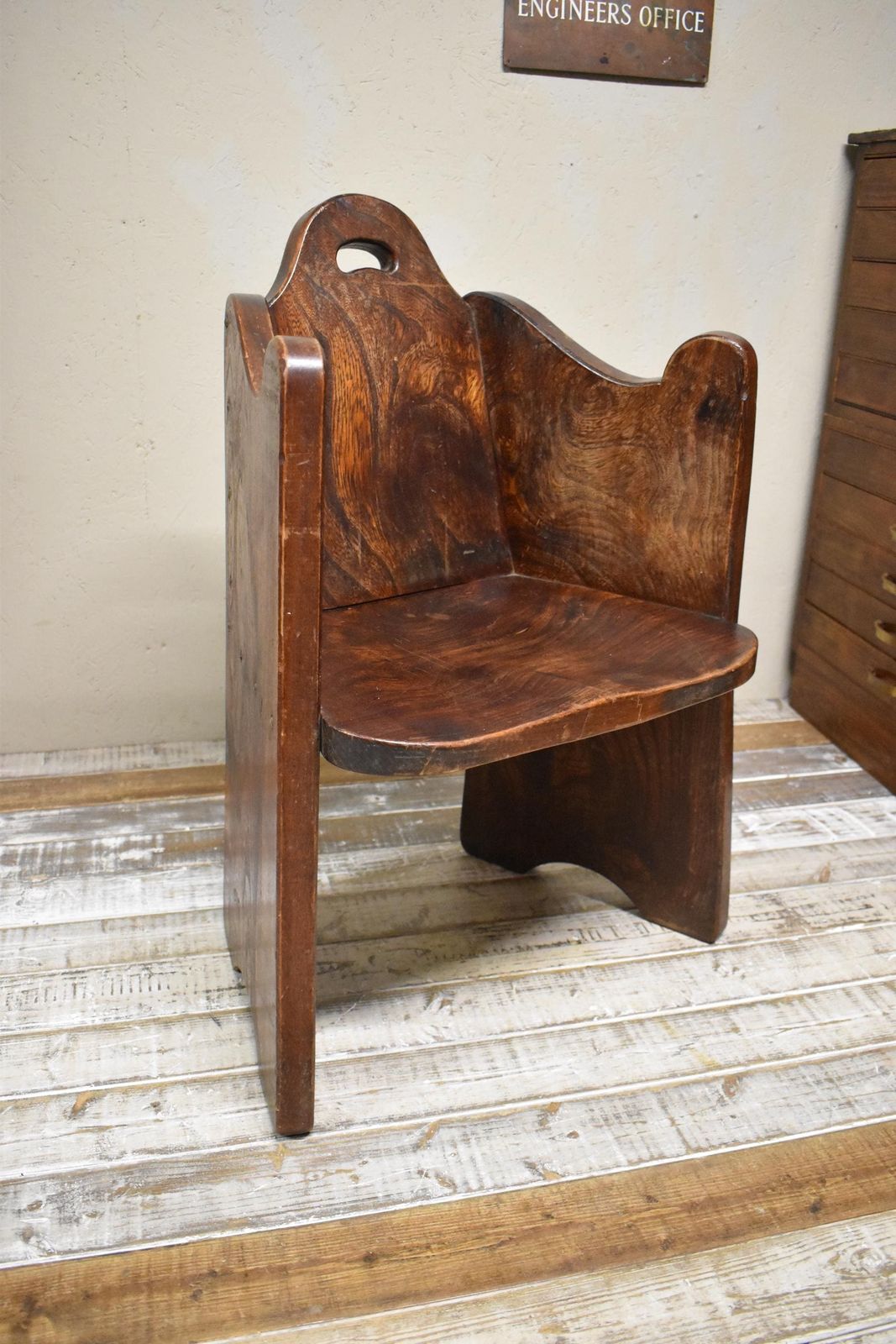 photo buy Antique Arts & Crafts Elm Hall Chair   Pew
