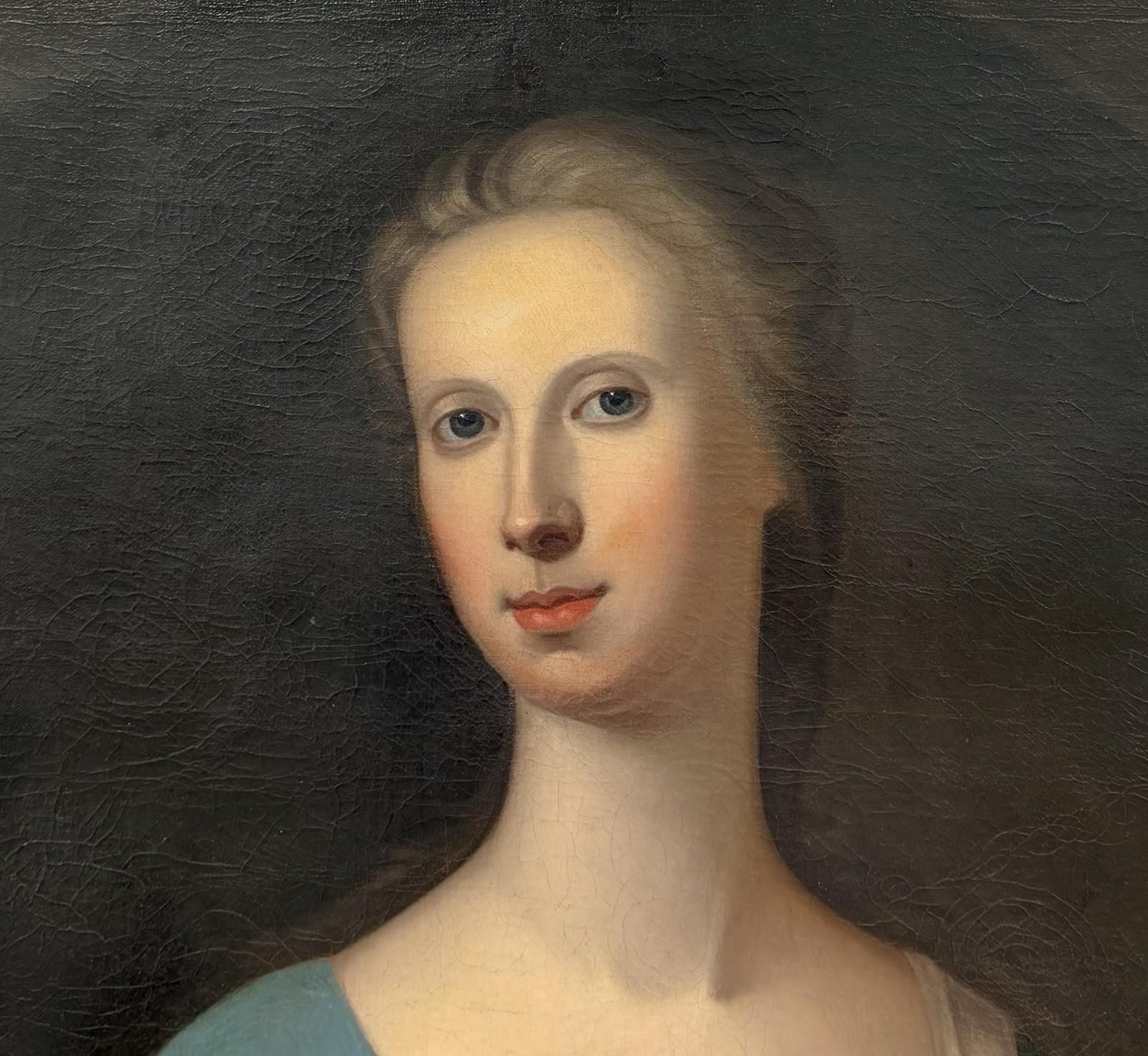Georgian Oil On Canvas Portrait Of A Lady photo Art