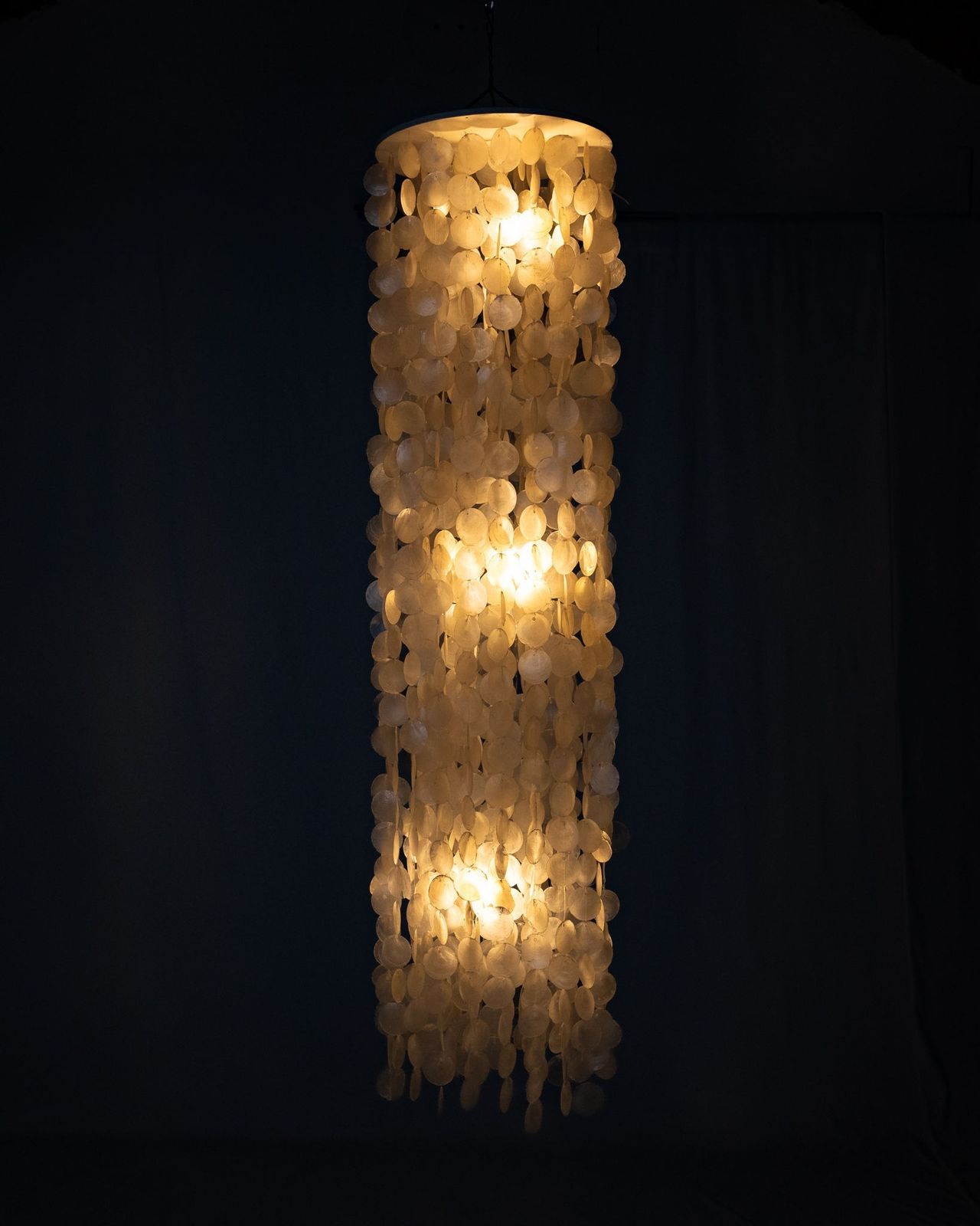Large Capiz Shell Chandelier In The Style Of Verner Panton, 1980s photo furniture