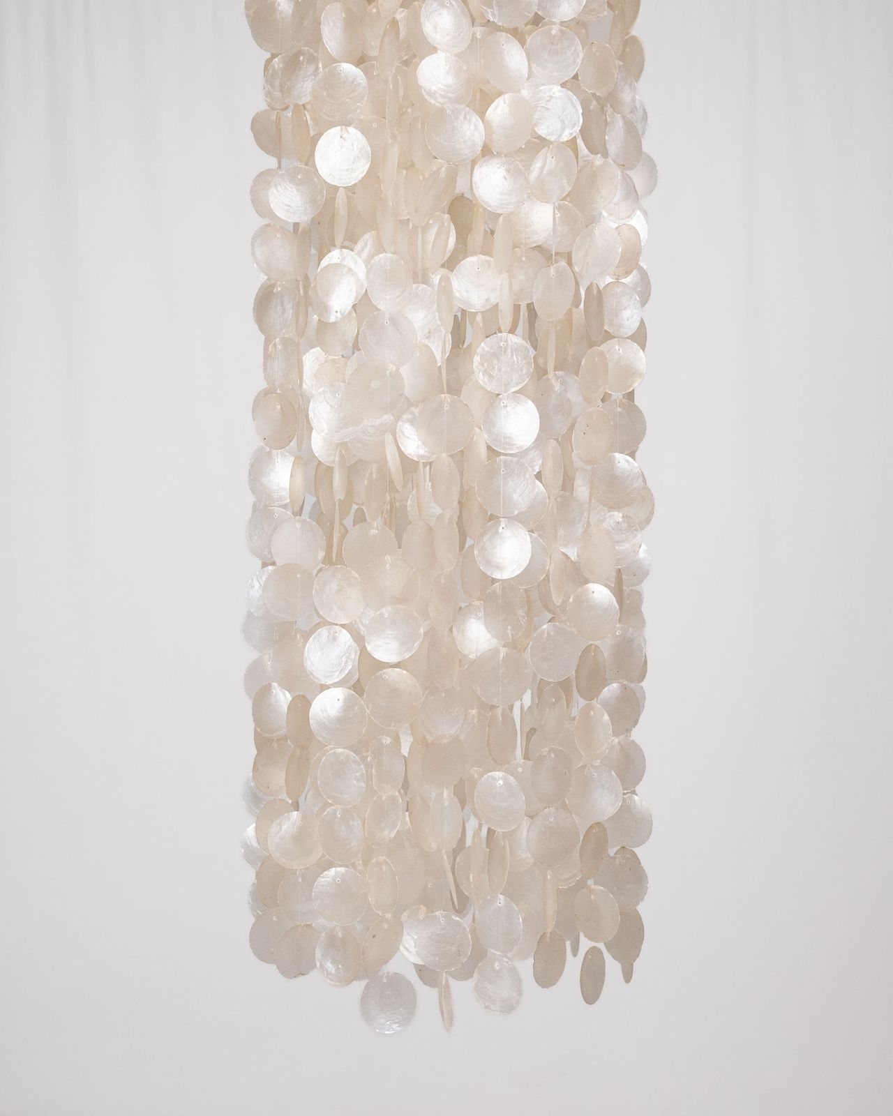 Large Capiz Shell Chandelier In The Style Of Verner Panton, 1980s photo 1350.0