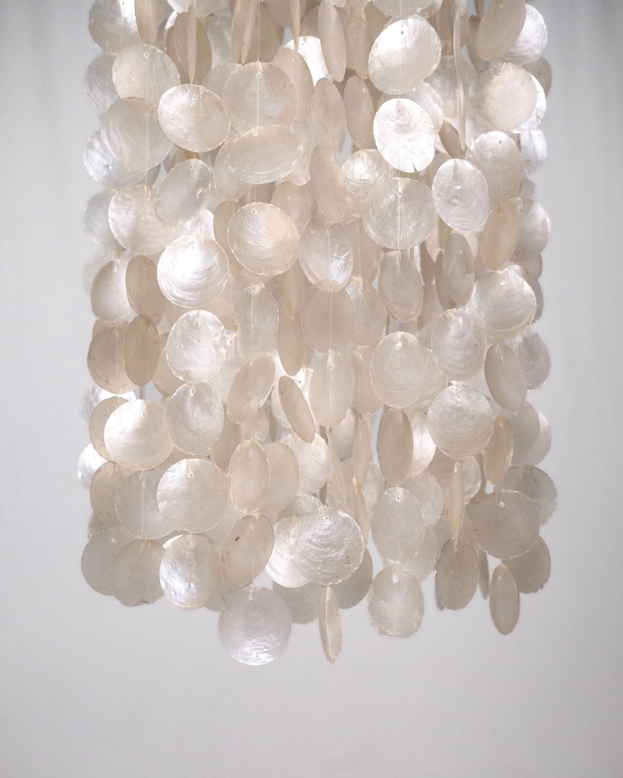 Large Capiz Shell Chandelier In The Style Of Verner Panton, 1980s photo vinterior