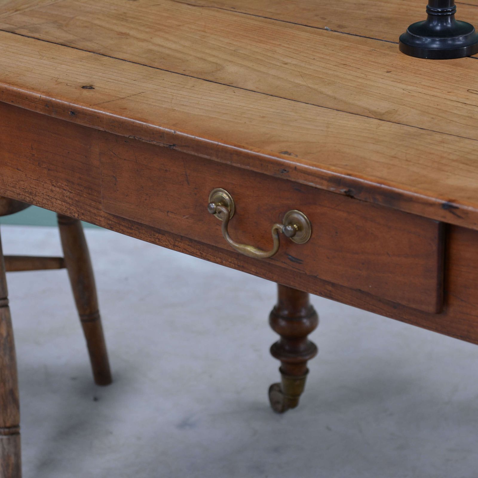 19th Century French Fruitwood Farmhouse Table photo vintage