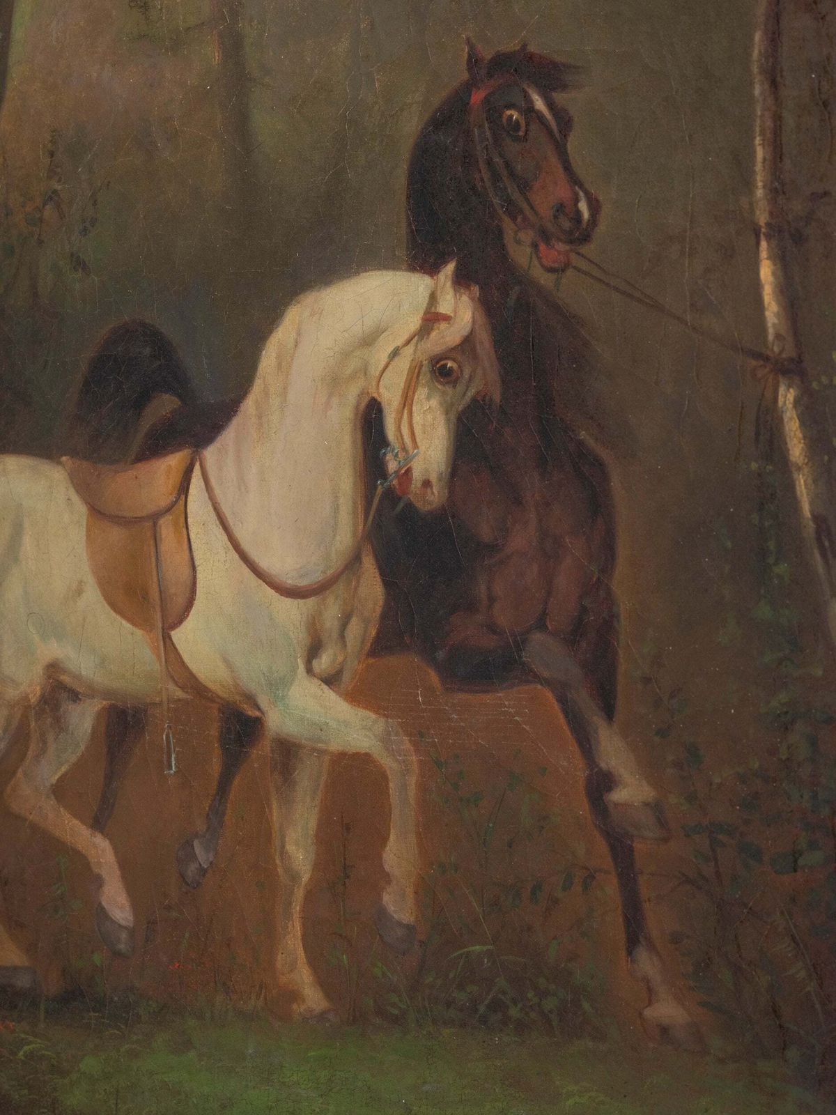 Olieverfchilderij Met Twee Paarden, Begin 19e Eeuw, Ca. 1820–1840 photo furniture