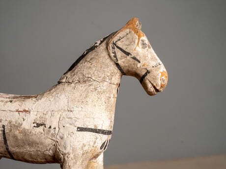 Antique Wooden Toy Horse On Wheels, Early 20th Century photo furniture