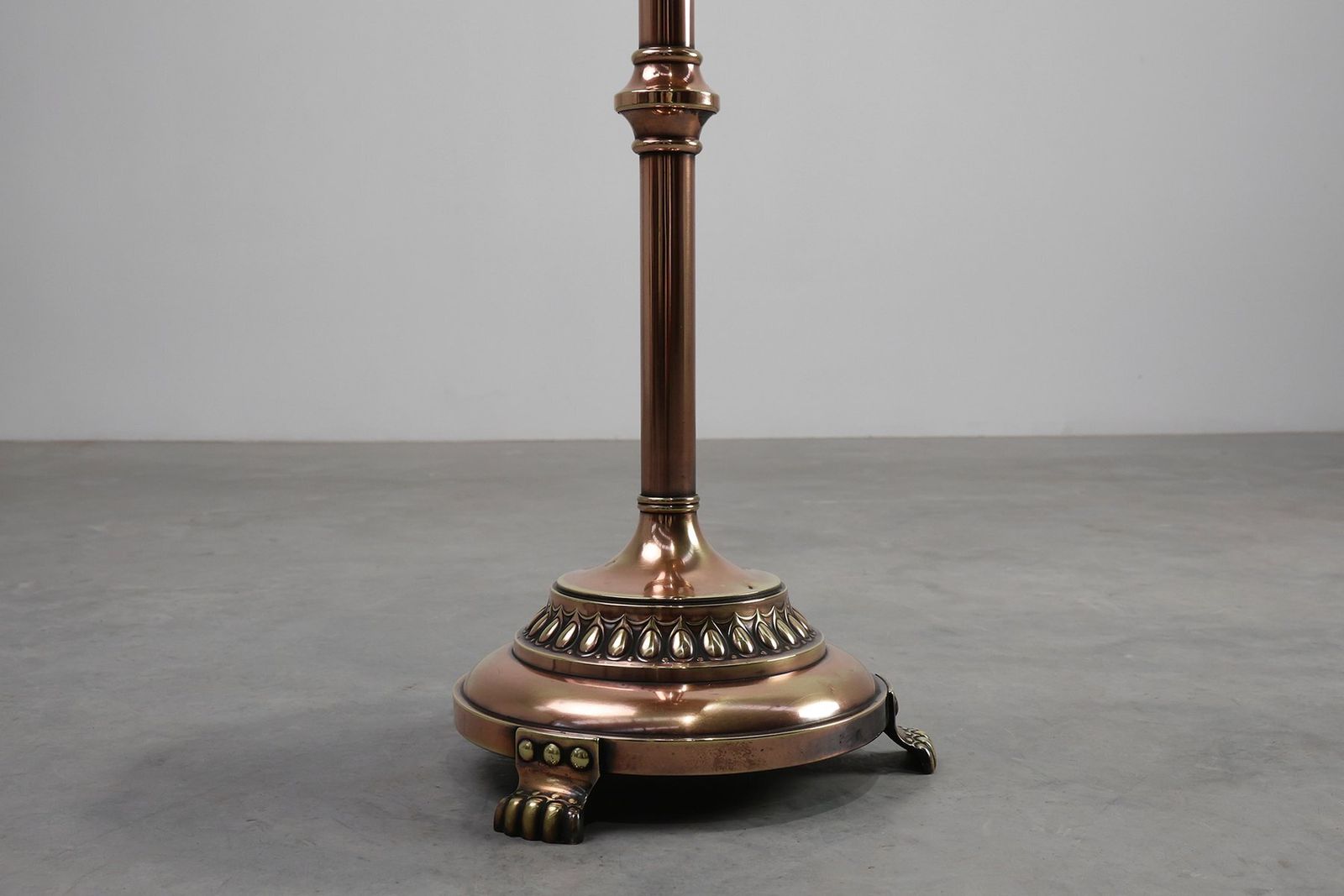 photo furniture Art Deco Side Table In Red And Yellow Copper By Daalderop, 1890s