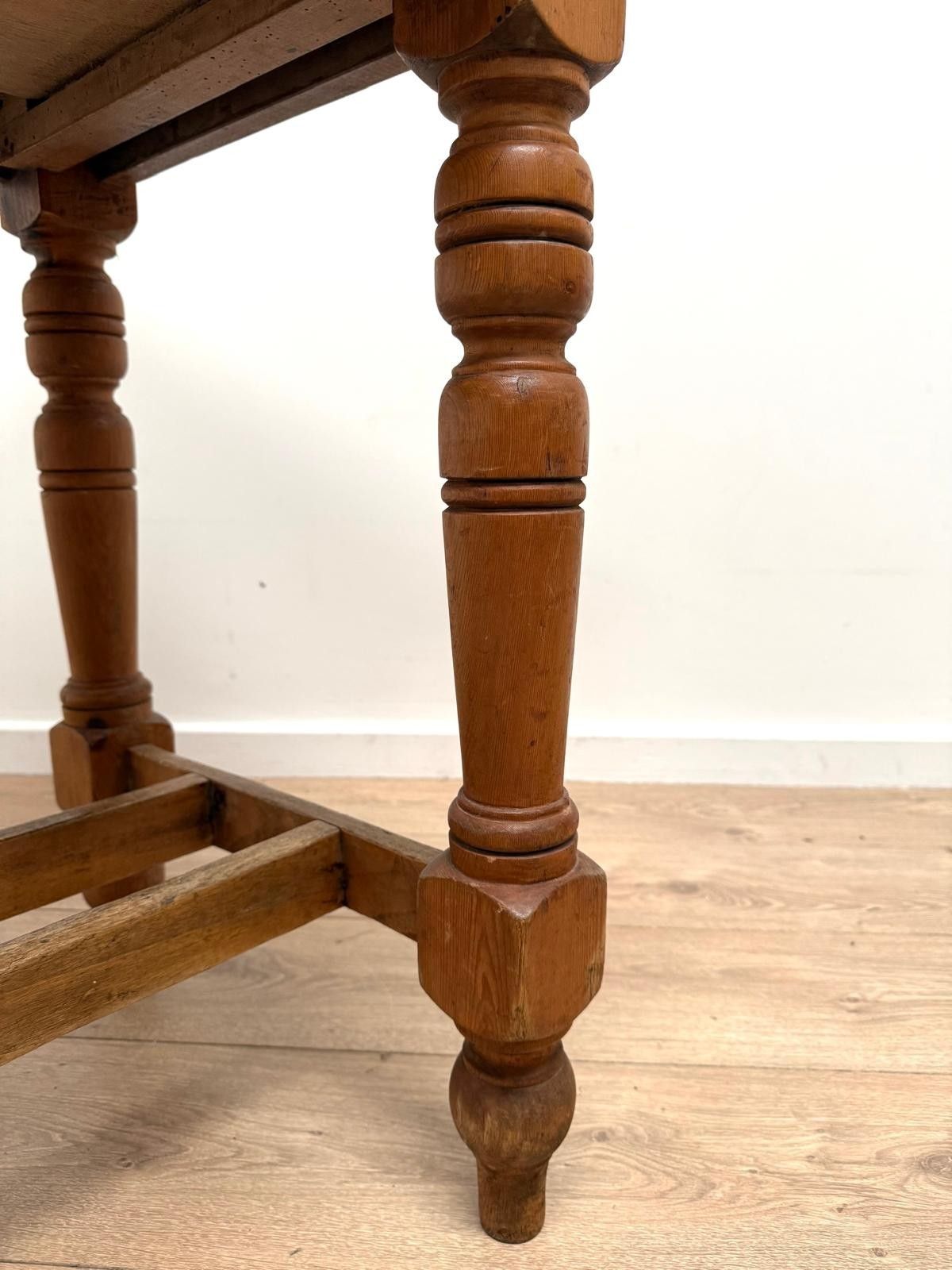 photo vintage Vintage French Pine Drop Leaf Farmhouse Table Three Drawer  Delivery Available 0001.