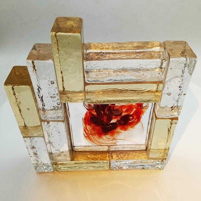 photo furniture 1950s Rare Big Ashtray / Sculpture In Hand Blown Artistic Murano Glass Attributed To Toni Zuccheri.