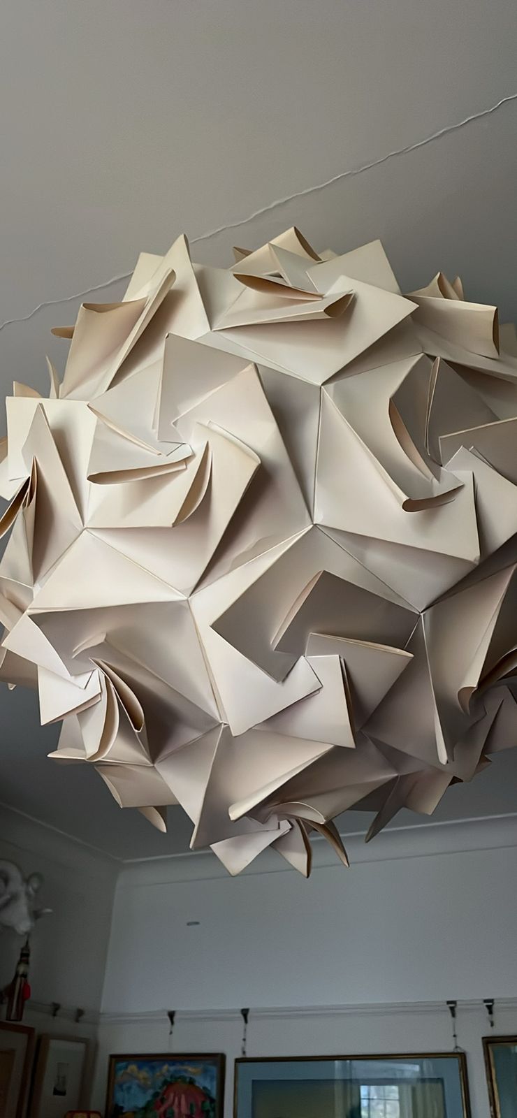 Habitat “Aperture” Large Sculptural Paper Pendant By Claire Norcross (1970s–80s) photo Lighting