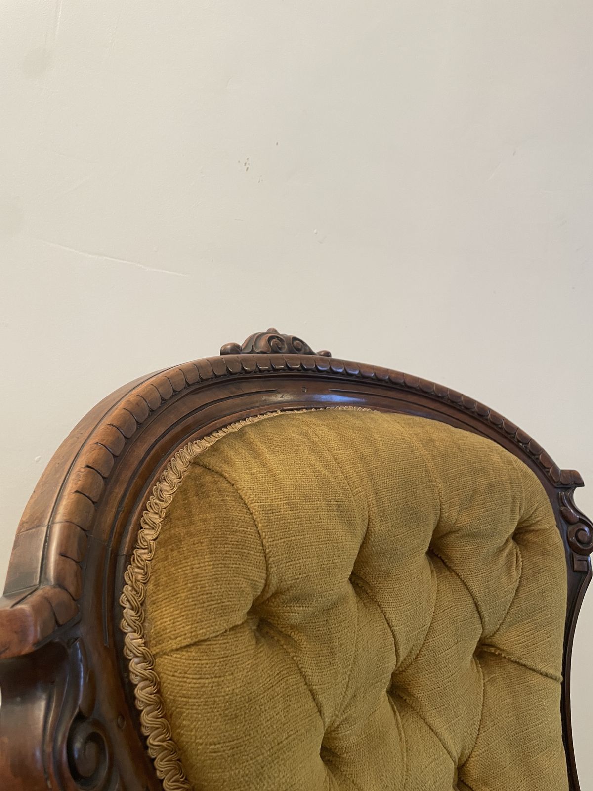 A 19th Century Antique Carved Mahogany Nursing Chair photo for sale