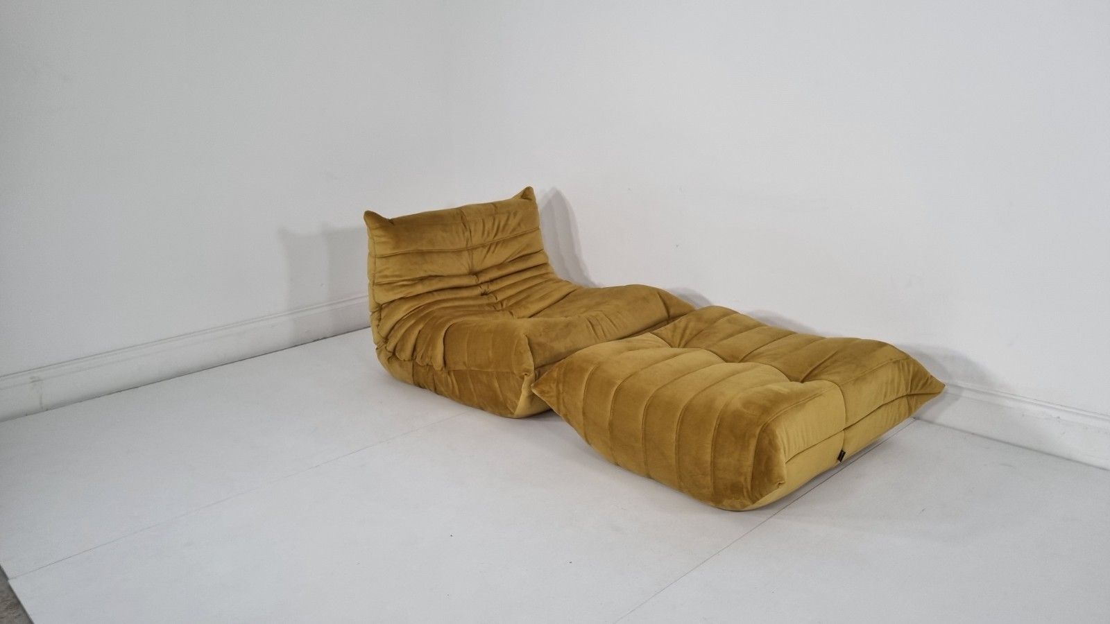Ligne Roset Togo Chair And Footstool In Bronze Gold Velvet Immaculate photo 2580.0