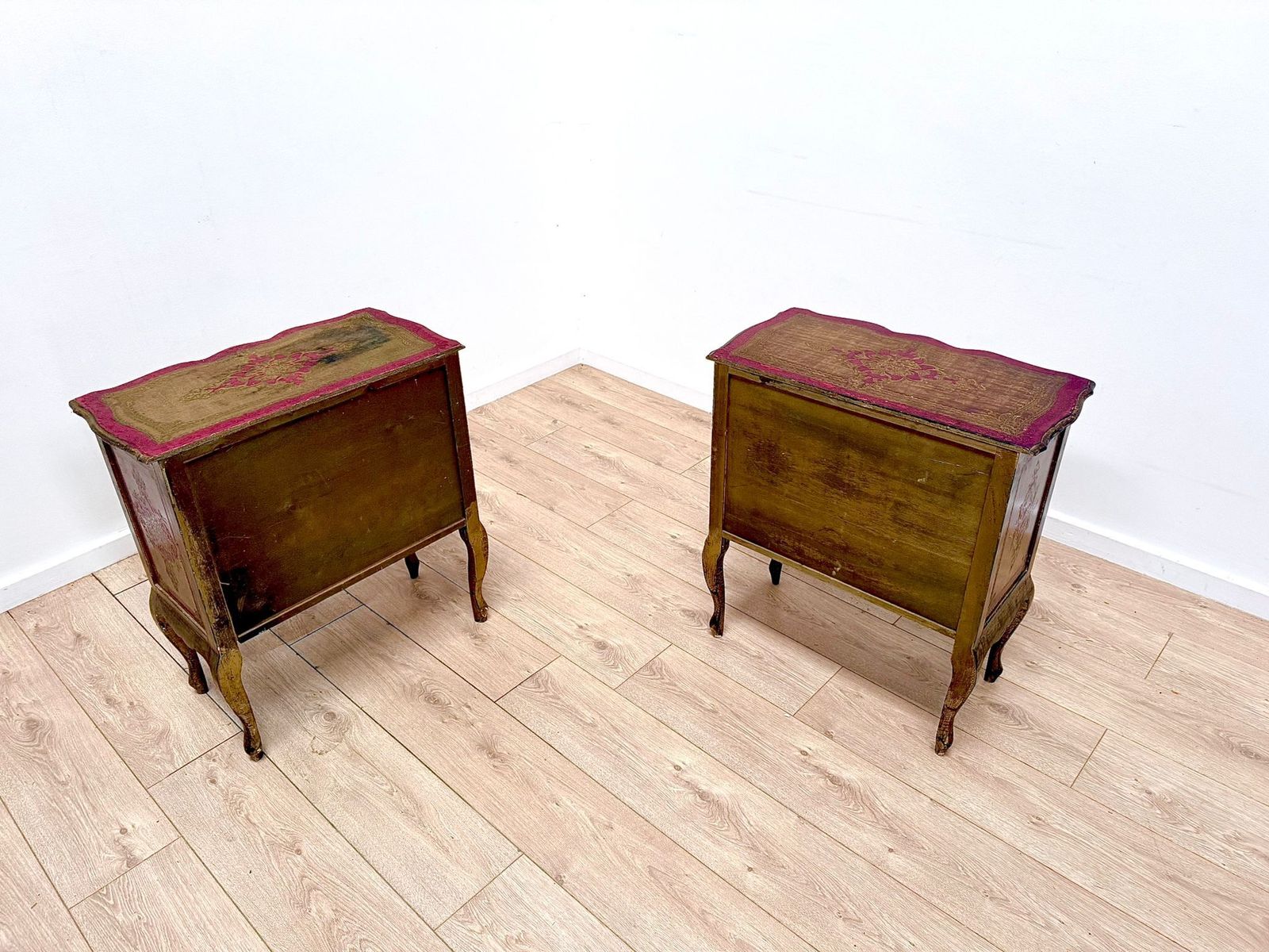 Furniture Superb Near Pair Italian Florentine Cabinets  Early 20th Century Delivery Available 0207. photo