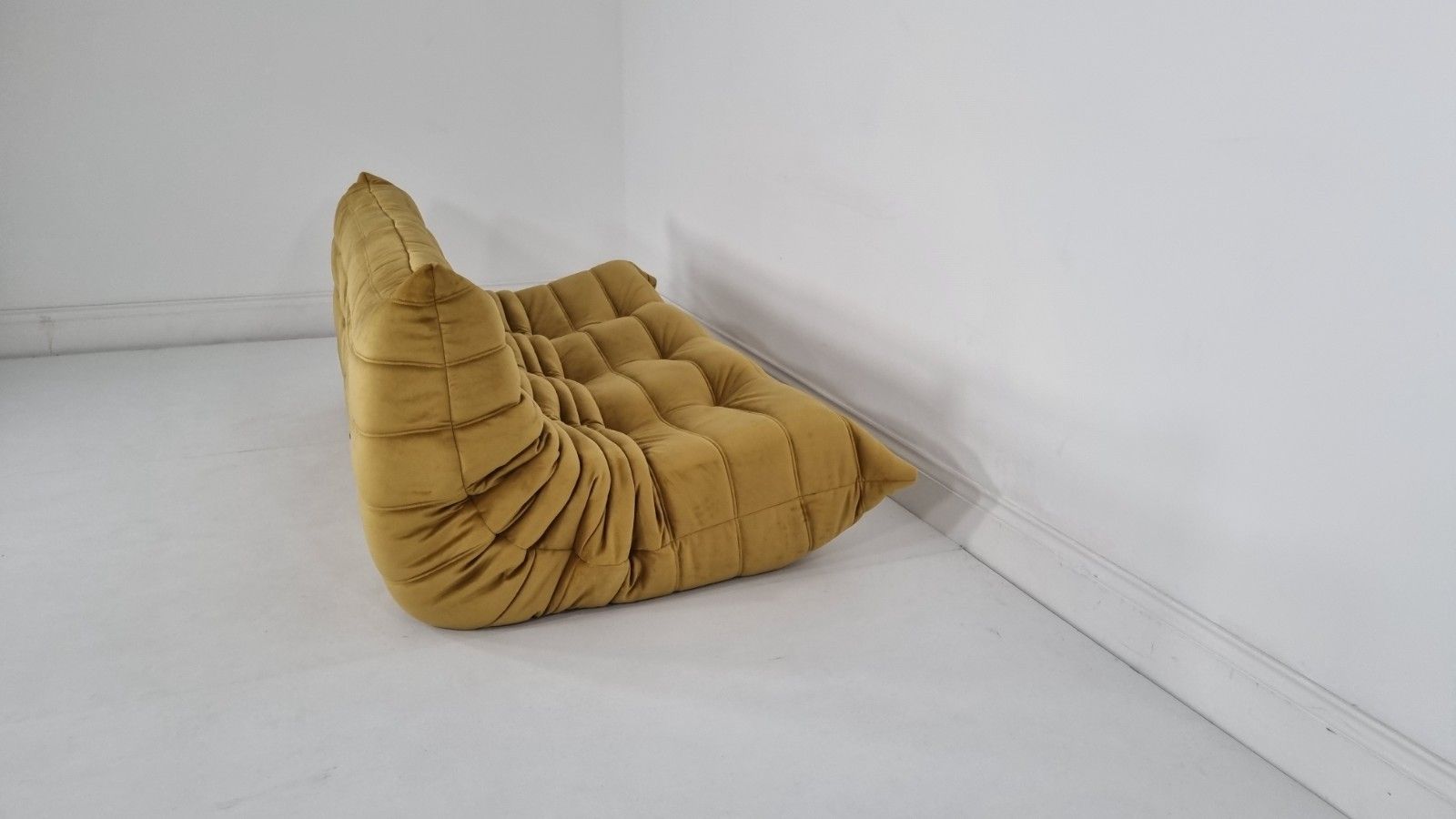 photo furniture Ligne Roset Togo 3 Seater In Bronze Gold Velvet Excellent Condition