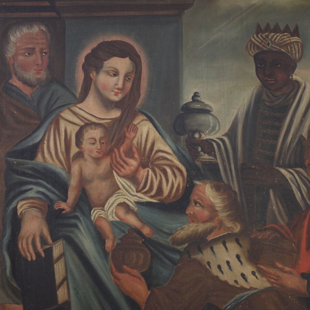 19th Century Spanish Painting Adoration Of The Magi photo Art