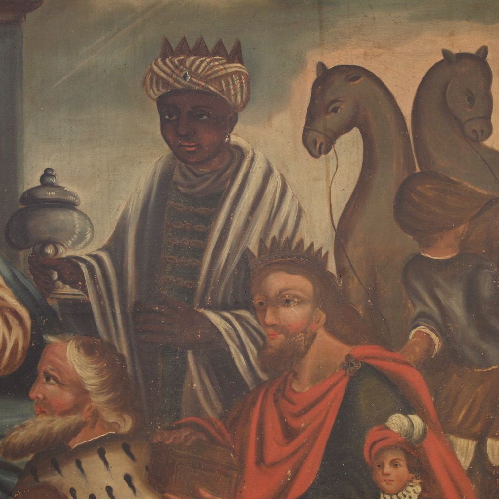 19th Century Spanish Painting Adoration Of The Magi photo buy