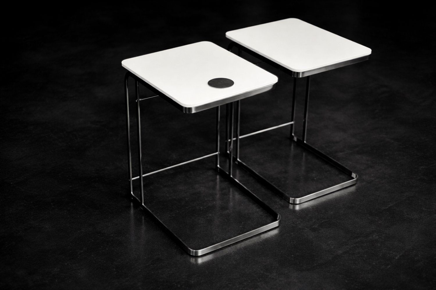 Vintage Italian White Coffee Tables By Antonio Citterio For Flexform, 1997, Set Of 2