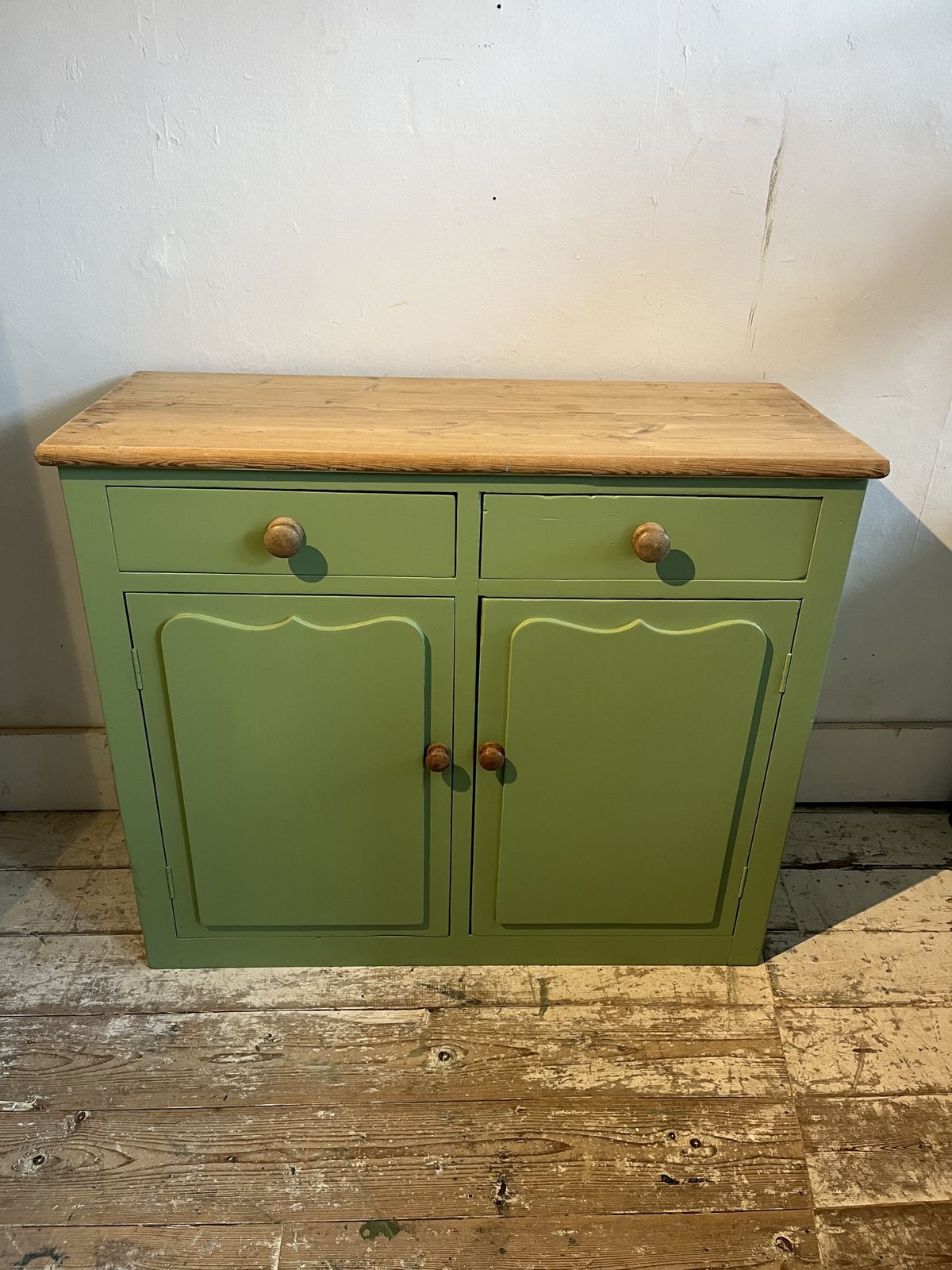 Green Painted Victorian Dresser Base/Sideboard