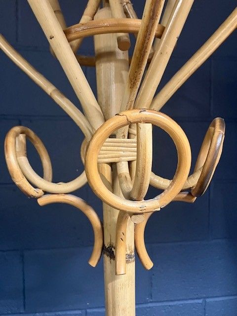 Vintage Mid Century Bamboo Coat Rack 1960s Franco Albini Style photo Furniture