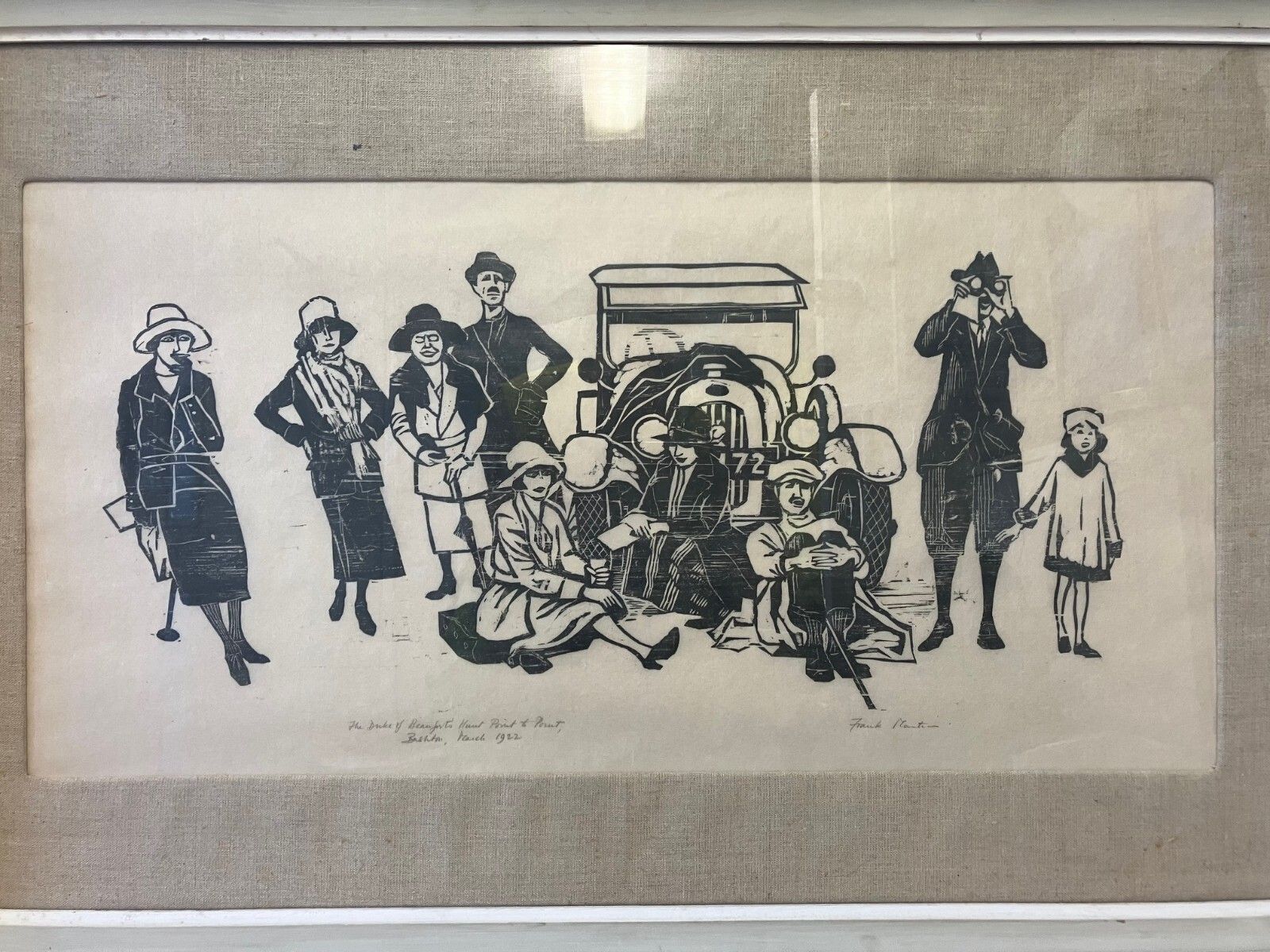 photo furniture Frank Martin 1963 Woodcut "The Duke Of Beaufort's Hunt"